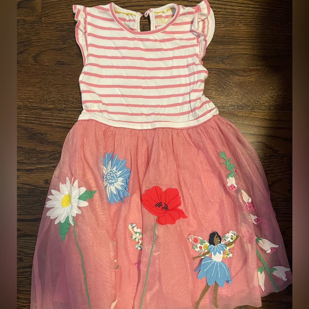 Mini Boden Pink Applique Tulle Dress